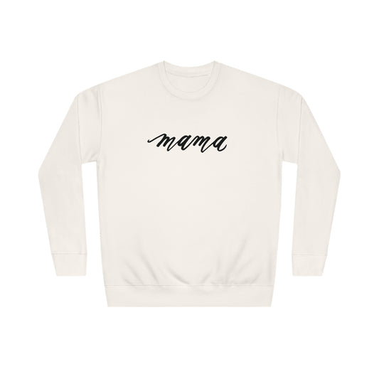 Script "Mama" Sweatshirt - Elegant Calligraphy Printed Everyday Sweatshirt