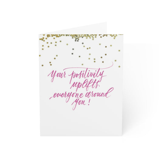 "Your positivity uplifts everyone around you!" Pink Thank You Greeting Card - Gratitude #11